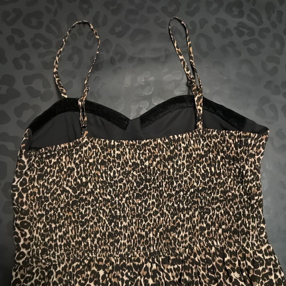 Leopard Print Mini Dress - Size L - Picture 6 of 7